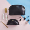 Black ladies leather travel set makeup bag and more