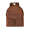Vintage tan leather backpack for women